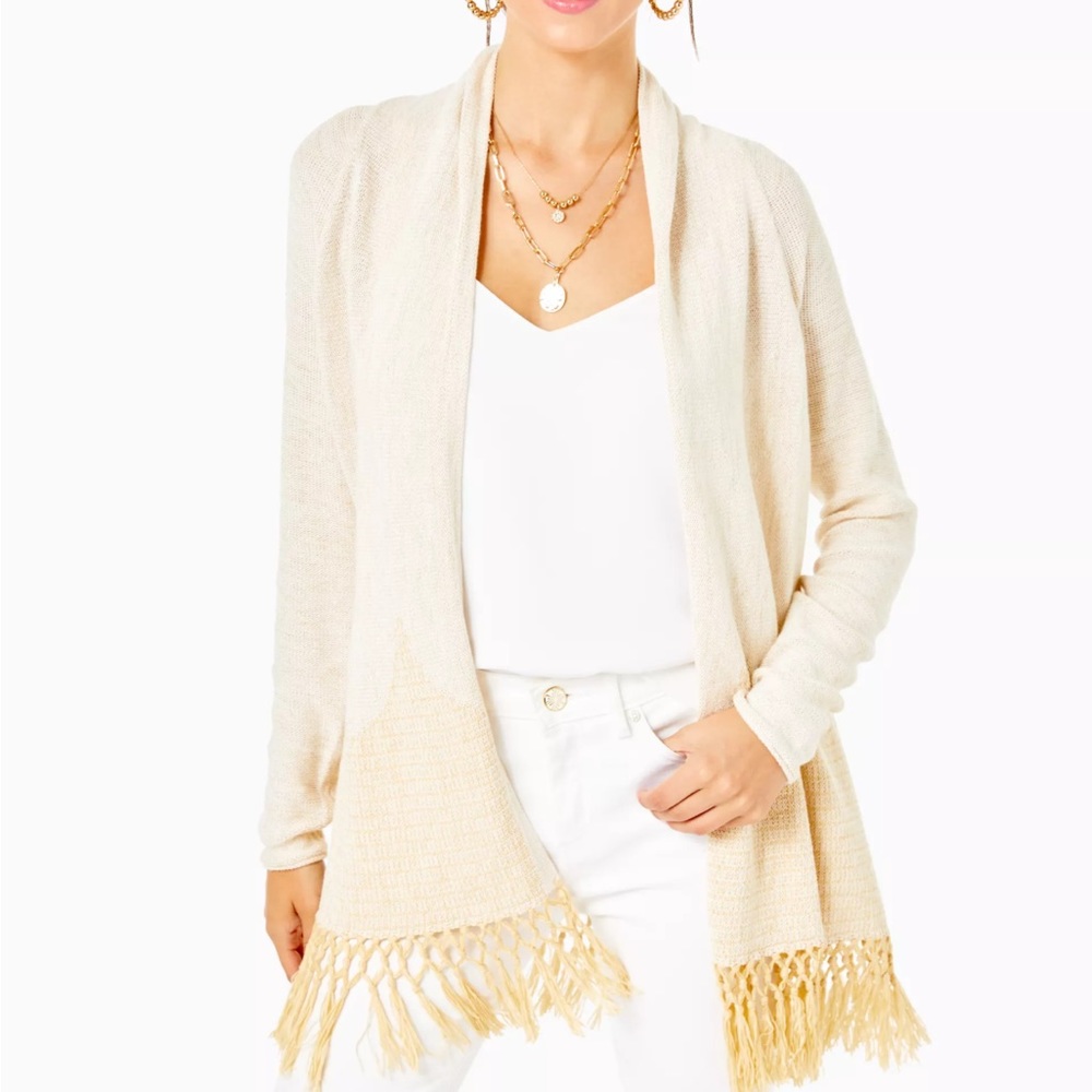 Lilly Pulitzer Tatum Long Fringe Hem Cardigan